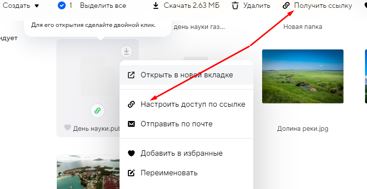 Как получить ссылку на файлы облака mail.ru