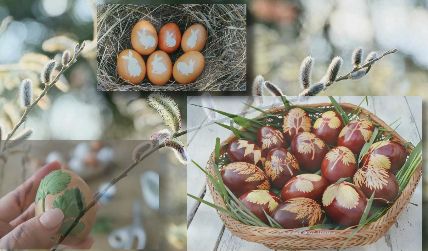 Пасхальные яйца с растительным узором